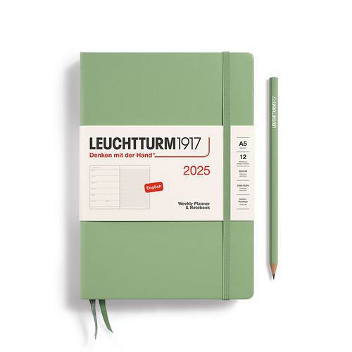 Leuchtturm, Green, Planners, Art & School, 2025, A5, Medium, Weekly, Notebook, Sage, 816298